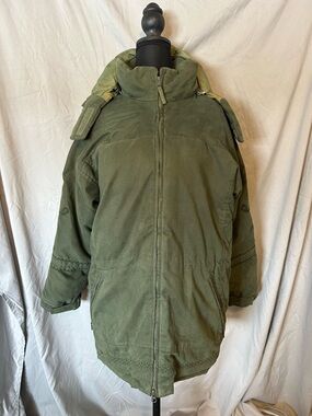 Cabela's Olive Green Women's Insulated Jacket Goose Down Sz M Embroidered Sleeve